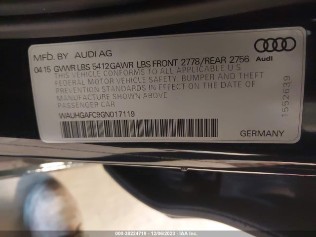WAUHGAFC9GN017119 Audi A6 3.0t Premium Plus