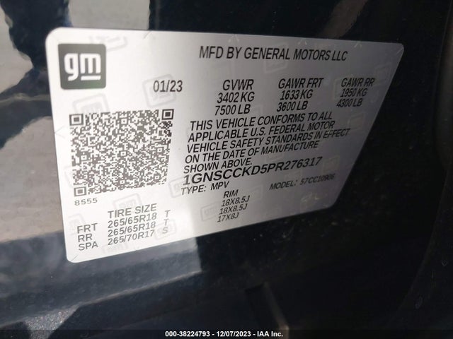 Chevrolet Suburban 2wd Lt 2023 1GNSCCKD5PR276317 Image 9