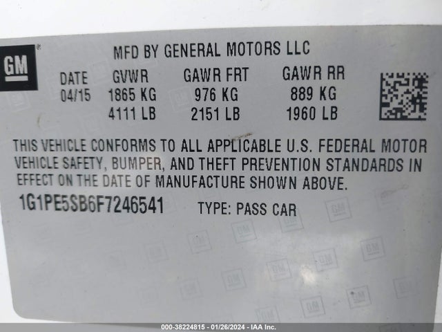 Chevrolet Cruze 2lt Auto 2015 1G1PE5SB6F7246541 Image 9