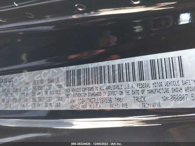2020 JEEP GLADIATOR SPORT S 4X4 VIN: 1C6HJTAG7LL137556