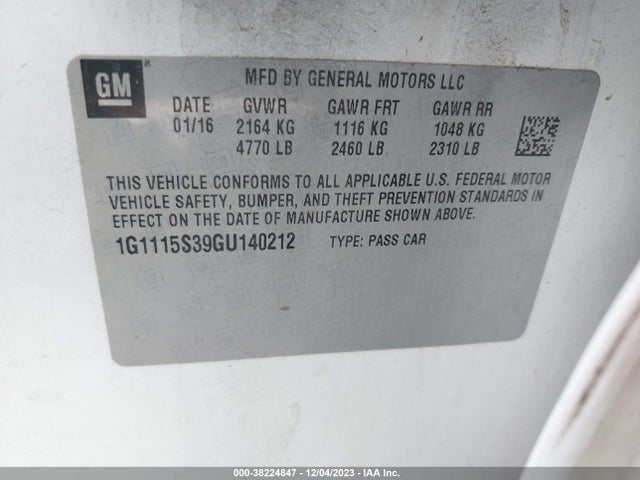 Chevrolet Impala 2lt 2016 1G1115S39GU140212 Image 9