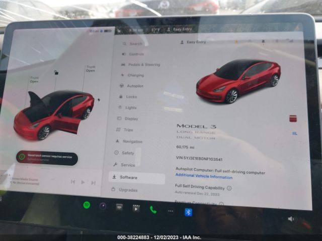 5YJ3E1EB0NF103541 Tesla Model 3 Long Range Dual Motor All-wheel Drive
