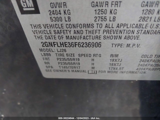 Chevrolet Equinox Ltz 2015 2GNFLHE36F6236906 Image 9