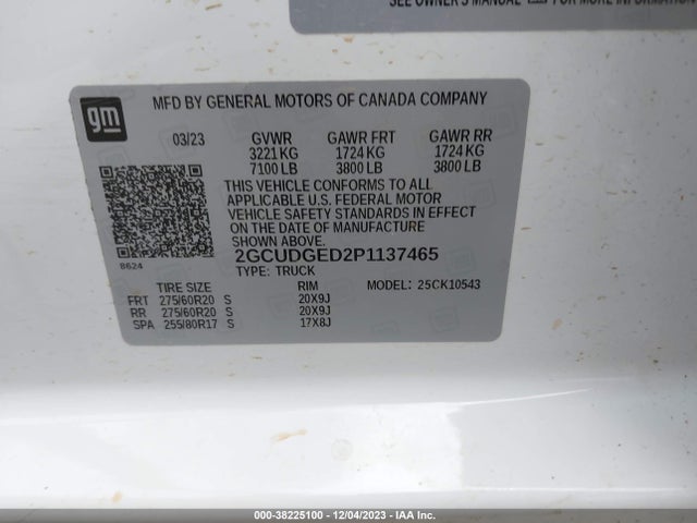 2023 CHEVROLET SILVERADO 1500 4WD SHORT BED LTZ VIN: 2GCUDGED2P1137465