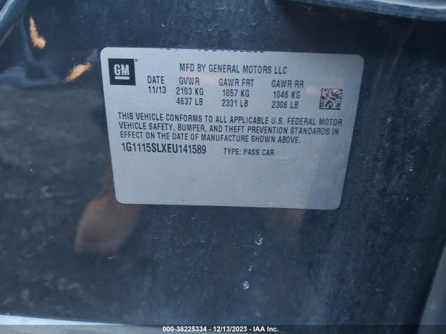 Chevrolet IMPALA LT 2014 1G1115SLXEU141589 Image 9