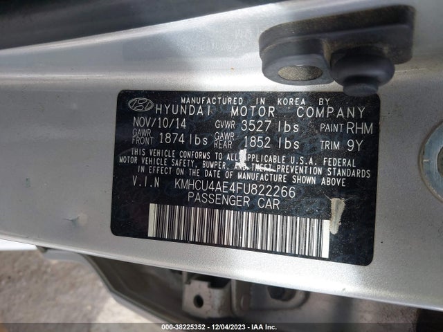 2015 HYUNDAI ACCENT GLS VIN: KMHCU4AE4FU822266