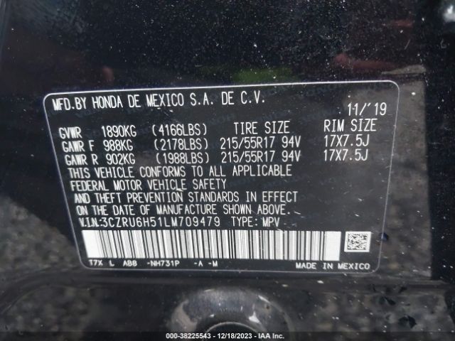 3CZRU6H51LM709479 Honda Hr-v Awd Ex