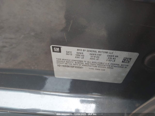 2013 CHEVROLET MALIBU 1LT VIN: 1G11C5SA7DF332561