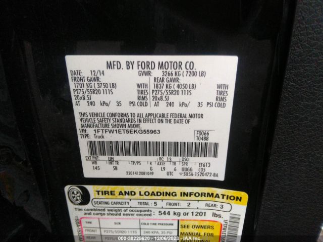 1FTFW1ET5EKG55963 Ford F-150 Fx4