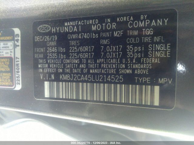 2020 HYUNDAI TUCSON KM8J2CA45LU214525 Photo 8