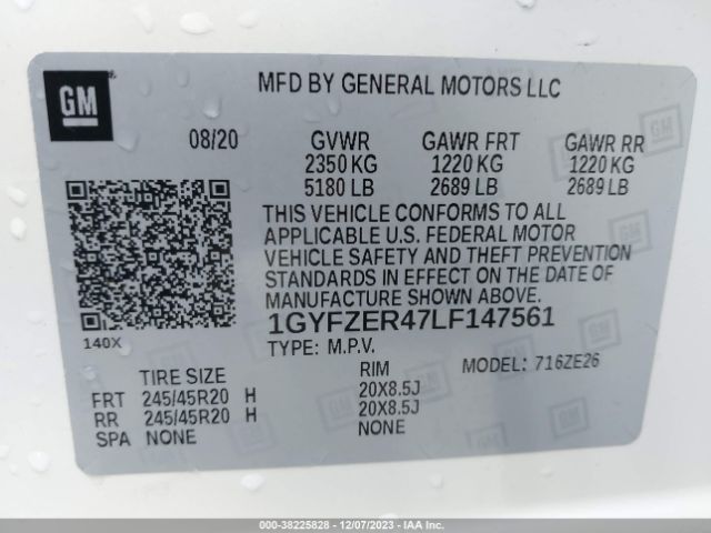 1GYFZER47LF147561 Cadillac Xt4 Fwd Sport