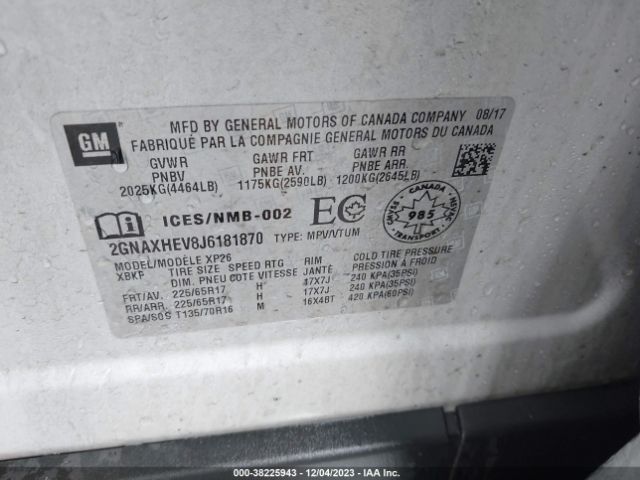 2GNAXHEV8J6181870 Chevrolet EQUINOX LS