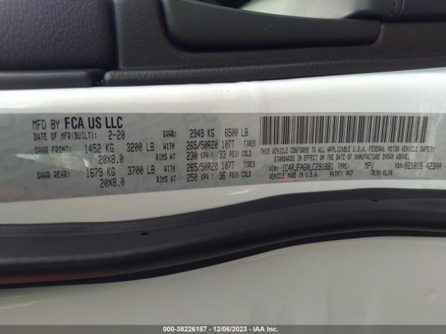 2020 JEEP GRAND CHEROKEE 1C4RJFAG0LC291881 Photo 8