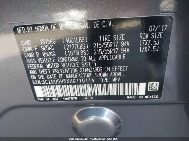 3CZRU5H5XHG710114 Honda HR-V EX
