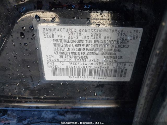 3N1AB7AP7KY246137 Nissan SENTRA S