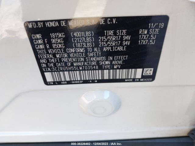 3CZRU5H55LM703548 Honda Hr-v 2wd Ex