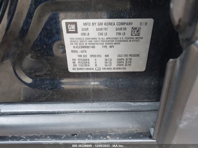 KL4CJCSM0KB811469 Buick Encore Fwd Essence