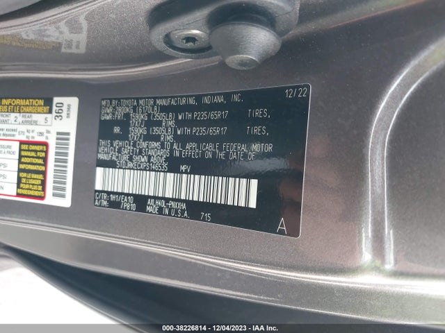 2023 TOYOTA SIENNA XLE VIN: 5TDJRKECXPS146535