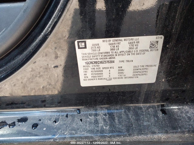 Chevrolet Silverado 1500 1lt 2016 1GCRCREC9GZ376384 Image 9