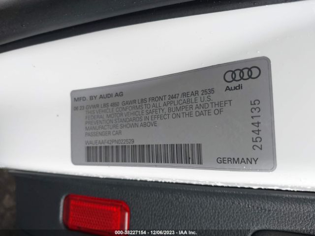 WAUEAAF42PN022529 Audi A4 Premium Plus 45 Tfsi S Line Quattro S Tronic