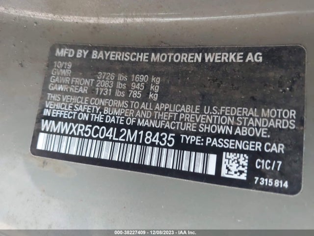 2020 MINI HARDTOP WMWXR5C04L2M18435 Photo 8