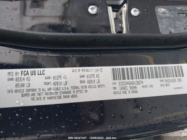 2C3CDXHGXGH126274 Dodge Charger Sxt