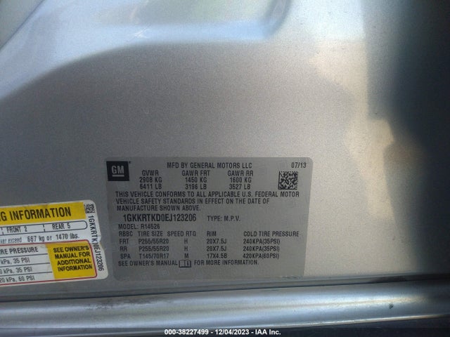 GMC Acadia Denali 2014 1GKKRTKD0EJ123206 Image 9
