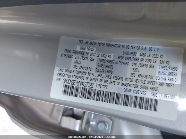 2022 MAZDA CX-30 2.5 TURBO PREMIUM PLUS VIN: 3MVDMBEY6NM437729