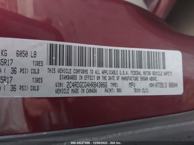 2C4RDGCG4HR843066 Dodge Grand Caravan Sxt