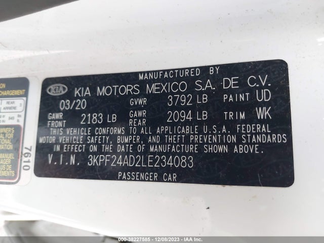 KIA Forte Lxs 2020 3KPF24AD2LE234083 Image 9
