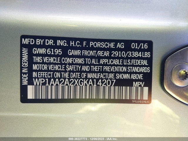 2016 PORSCHE CAYENNE WP1AA2A2XGKA14207 Photo 8