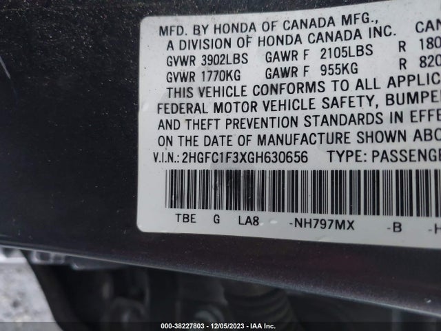 Honda Civic Ex-t 2016 2HGFC1F3XGH630656 Image 9