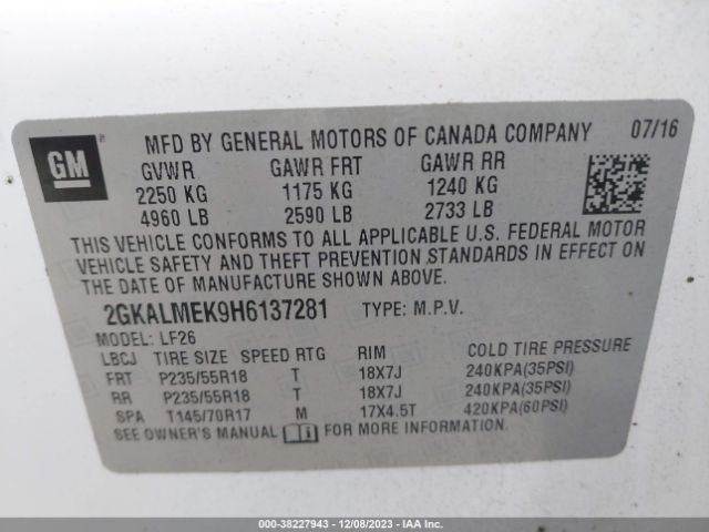 2GKALMEK9H6137281 GMC Terrain Sle-1