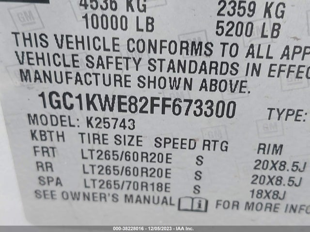 Chevrolet Silverado 2500hd Ltz 2015 1GC1KWE82FF673300 Image 9