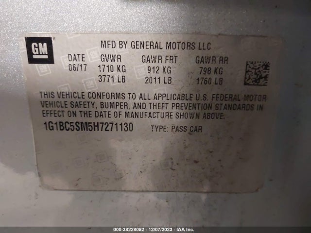 Chevrolet Cruze Ls Auto 2017 1G1BC5SM5H7271130 Image 9