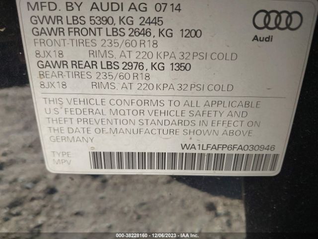 2015 AUDI Q5 WA1LFAFP6FA030946 Photo 8