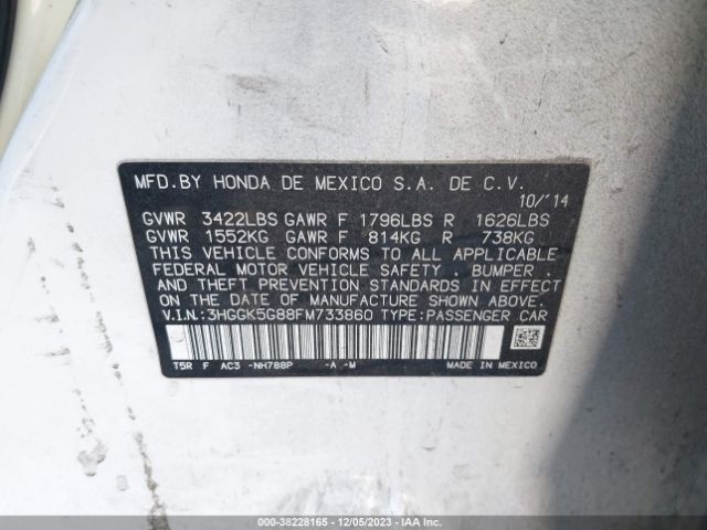 3HGGK5G88FM733860 Honda FIT EX