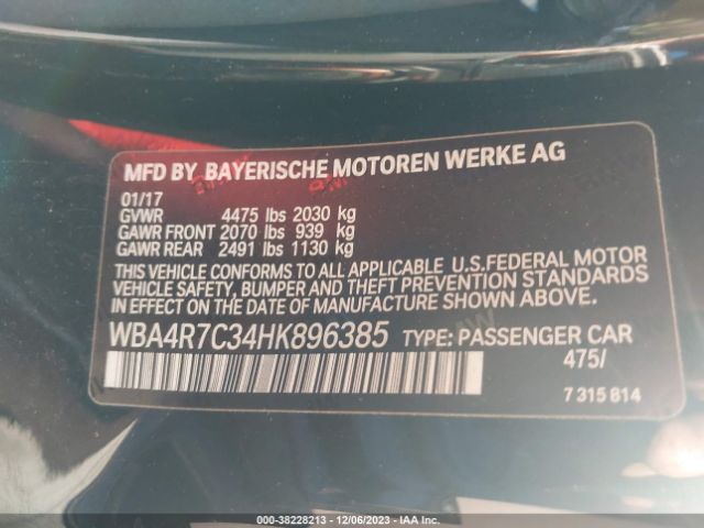WBA4R7C34HK896385 BMW 430I