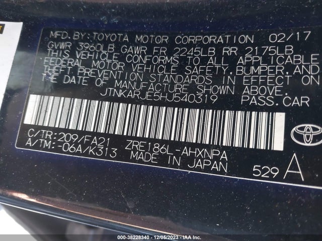 Toyota COROLLA IM 2017 JTNKARJE5HJ540319 Image 9