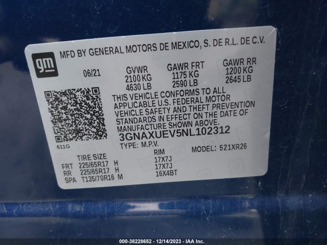 Chevrolet Equinox Awd Lt 2022 3GNAXUEV5NL102312 Image 9