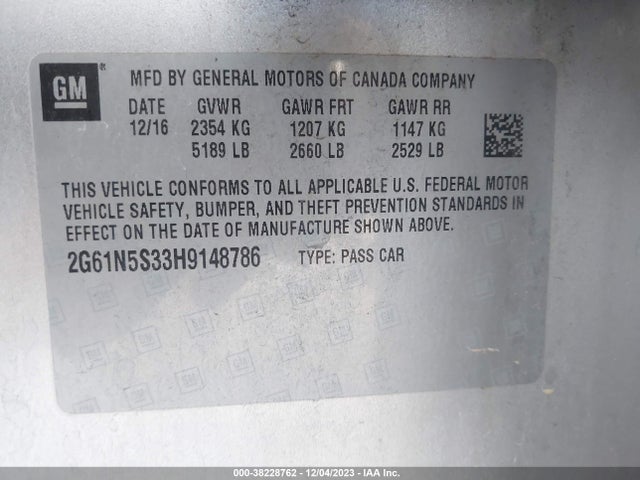 2G61N5S33H9148786 Cadillac XTS LUXURY