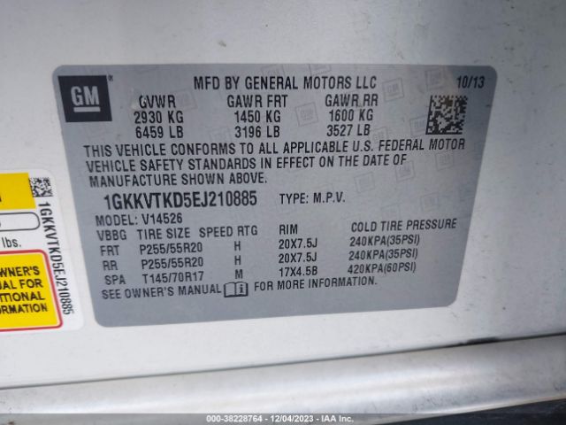 1GKKVTKD5EJ210885 GMC Acadia Denali