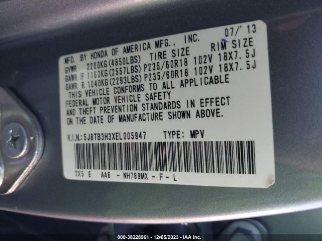 5J8TB3H3XEL005947 Acura RDX