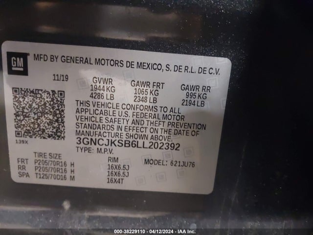 Chevrolet Trax Fwd Ls 2020 3GNCJKSB6LL202392 Image 9