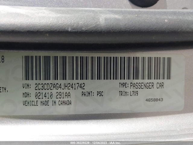Dodge Challenger Sxt 2018 2C3CDZAG4JH241742 Image 9
