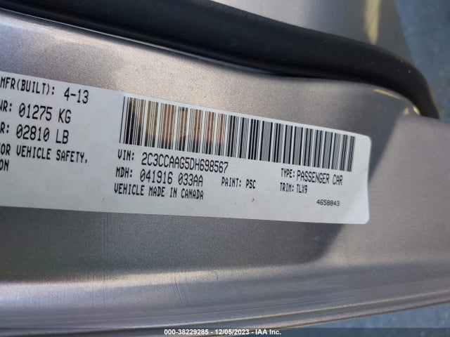 2013 CHRYSLER 300 VIN: 2C3CCAAG5DH698567