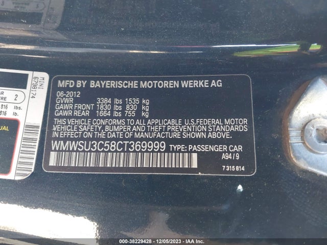 2012 MINI COOPER WMWSU3C58CT369999 Photo 8