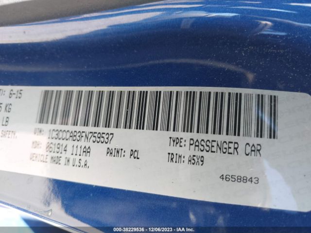 1C3CCCAB3FN759537 Chrysler 200 Limited