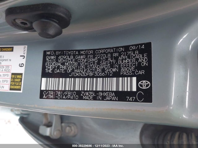 Toyota PRIUS PLUG-IN 2015 JTDKN3DP8F3066712 Image 9