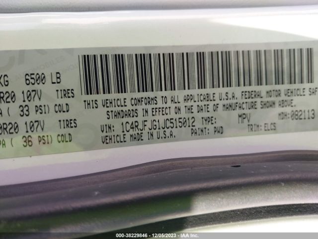 2018 JEEP GRAND CHEROKEE 1C4RJFJG1JC515012 Photo 8